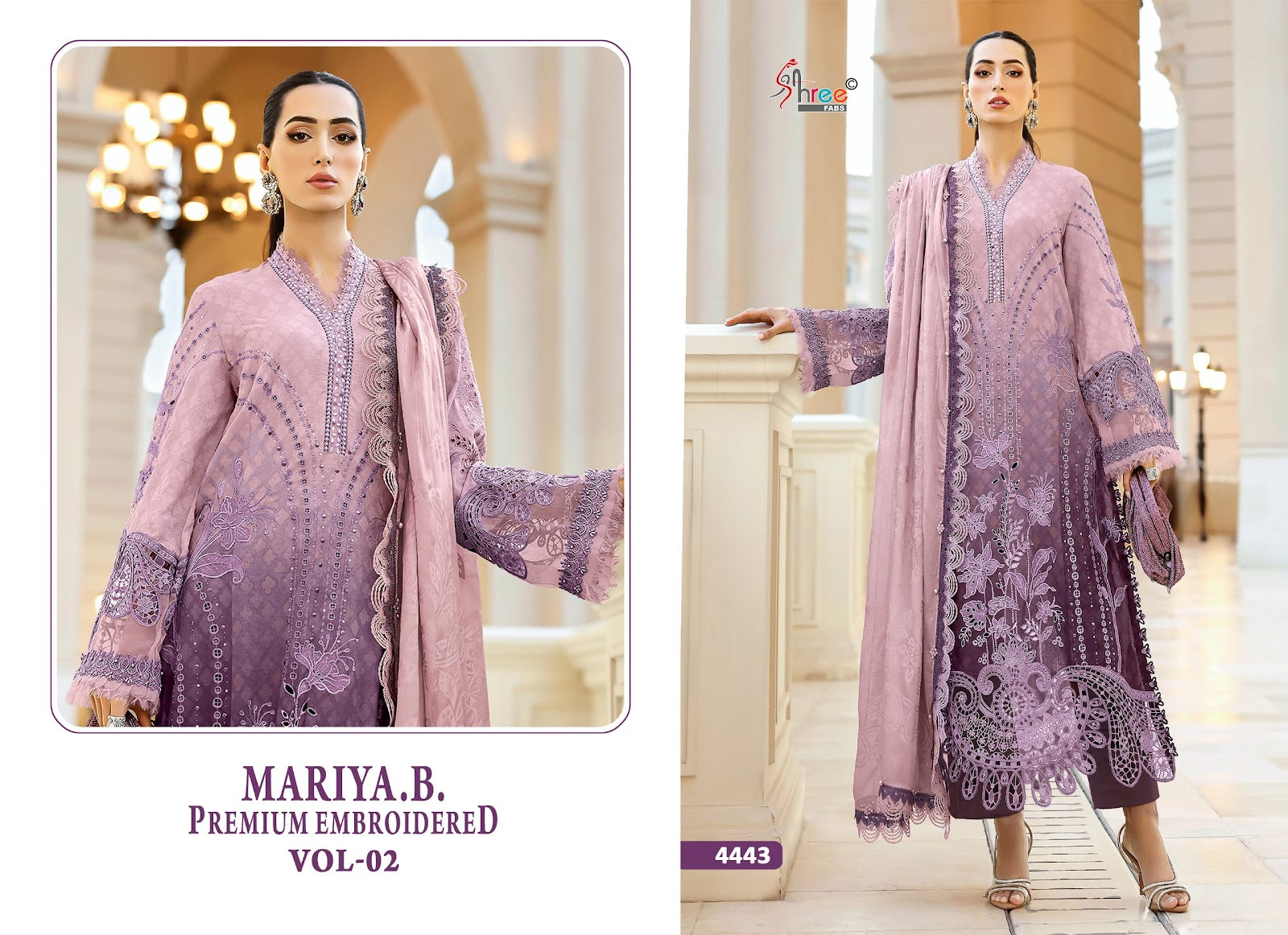 Mariya B Vol 2 Premium Embroidered Shree Fabs Cotton Pakistani Patch Work Suits Exporter Ahmedabad