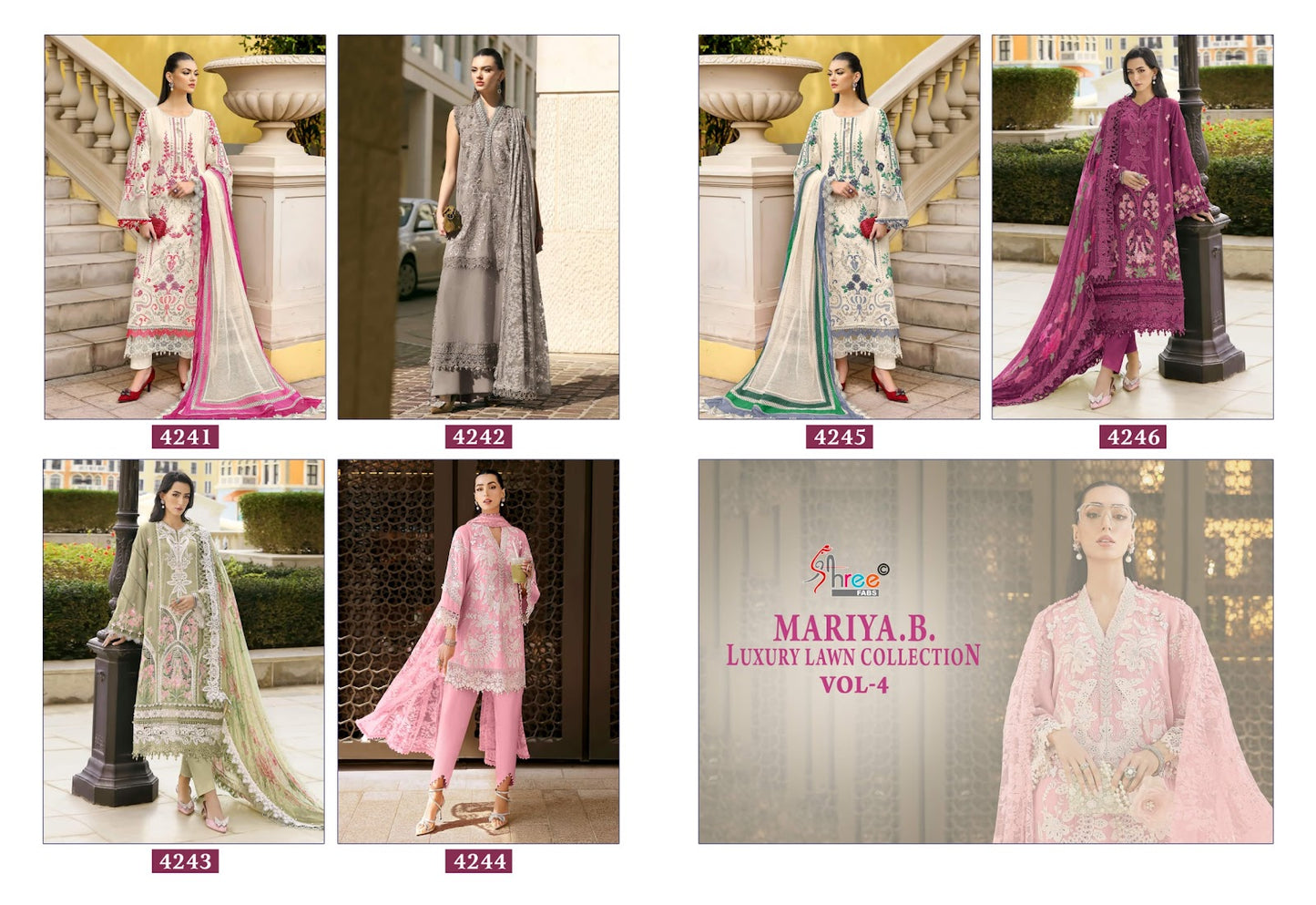 Mariya B Vol 4 Lawn Collection Shree Fabs Cotton Pakistani Salwar Suits Manufacturer India