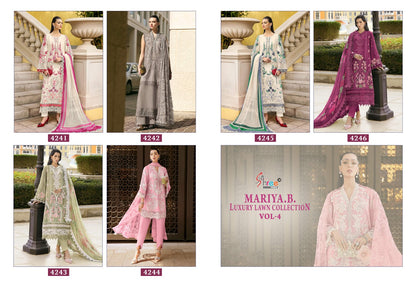 Mariya B Vol 4 Lawn Collection Shree Fabs Cotton Pakistani Salwar Suits Manufacturer India