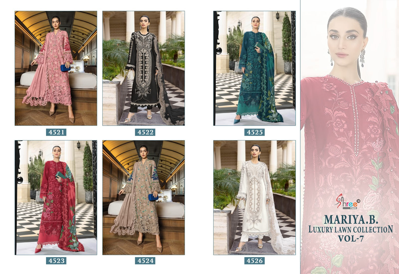 Mariya B Vol 7 Lawn Collection Shree Fabs Cotton Pakistani Salwar Suits Manufacturer India