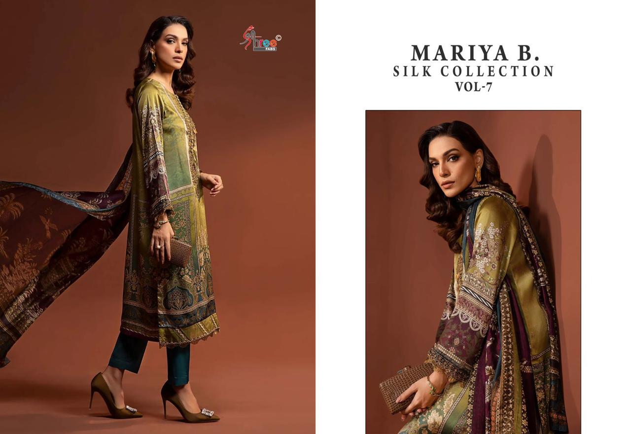 Mariya B Vol 7 Silk Collection Shree Fabs Japan Satin Pakistani Patch Work Suits Manufacturer Ahmedabad
