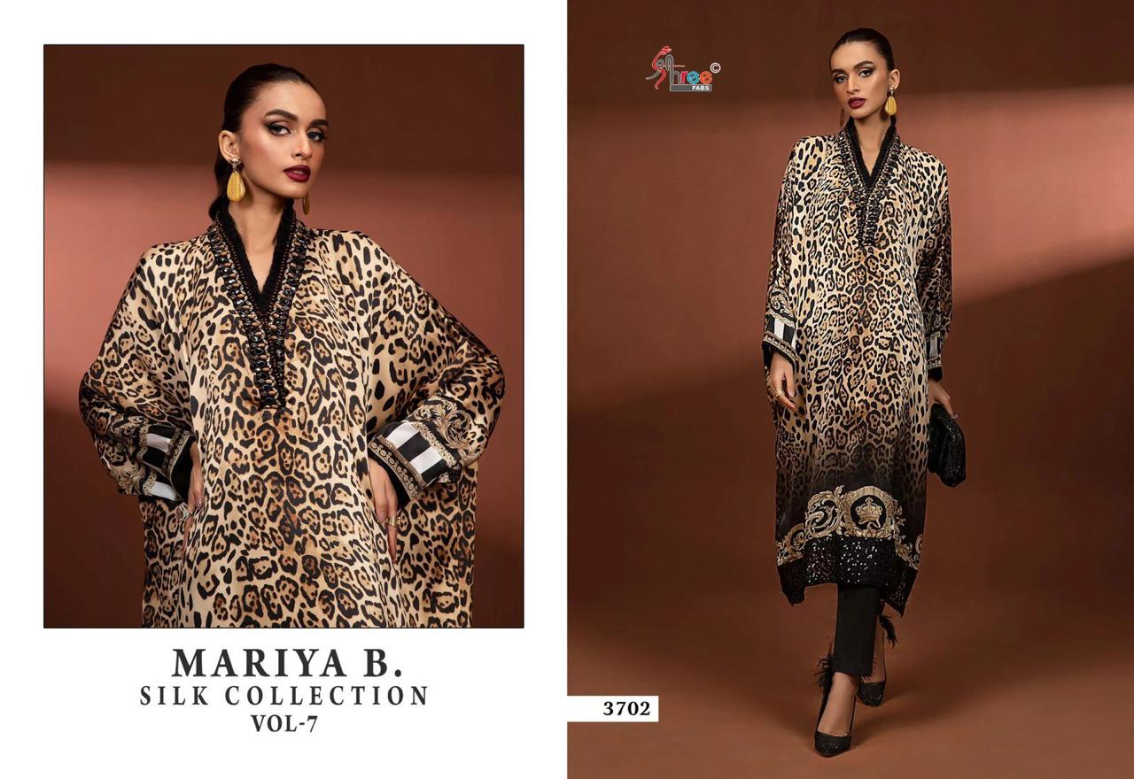 Mariya B Vol 7 Silk Collection Shree Fabs Japan Satin Pakistani Patch Work Suits Manufacturer Ahmedabad