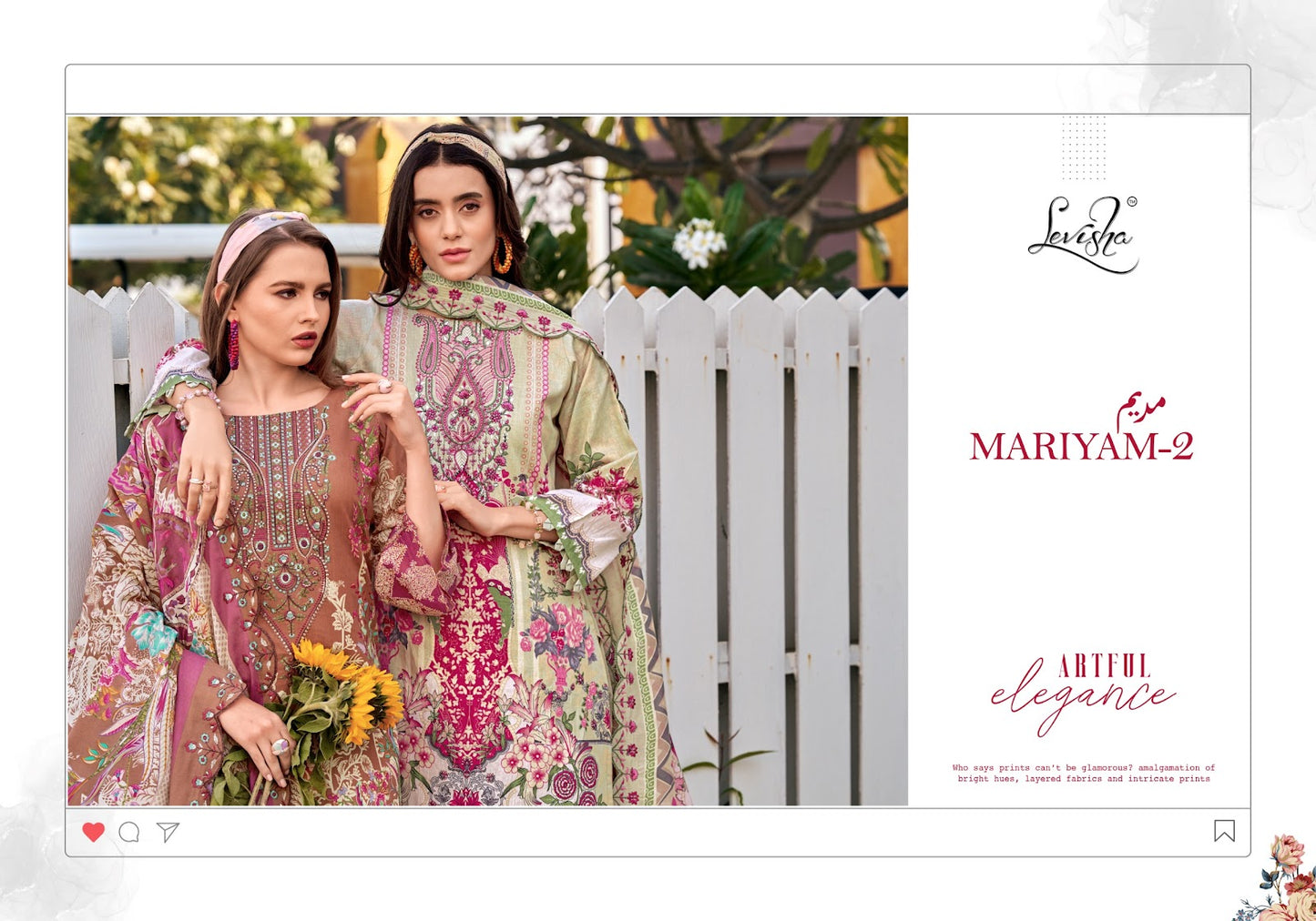 Mariyam 2 Levisha Cambric Lawn Karachi Salwar Suits Wholesaler
