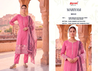 Mariyam 3907-3912 Bipson Prints Muslin Cotton Pant Style Suits Manufacturer