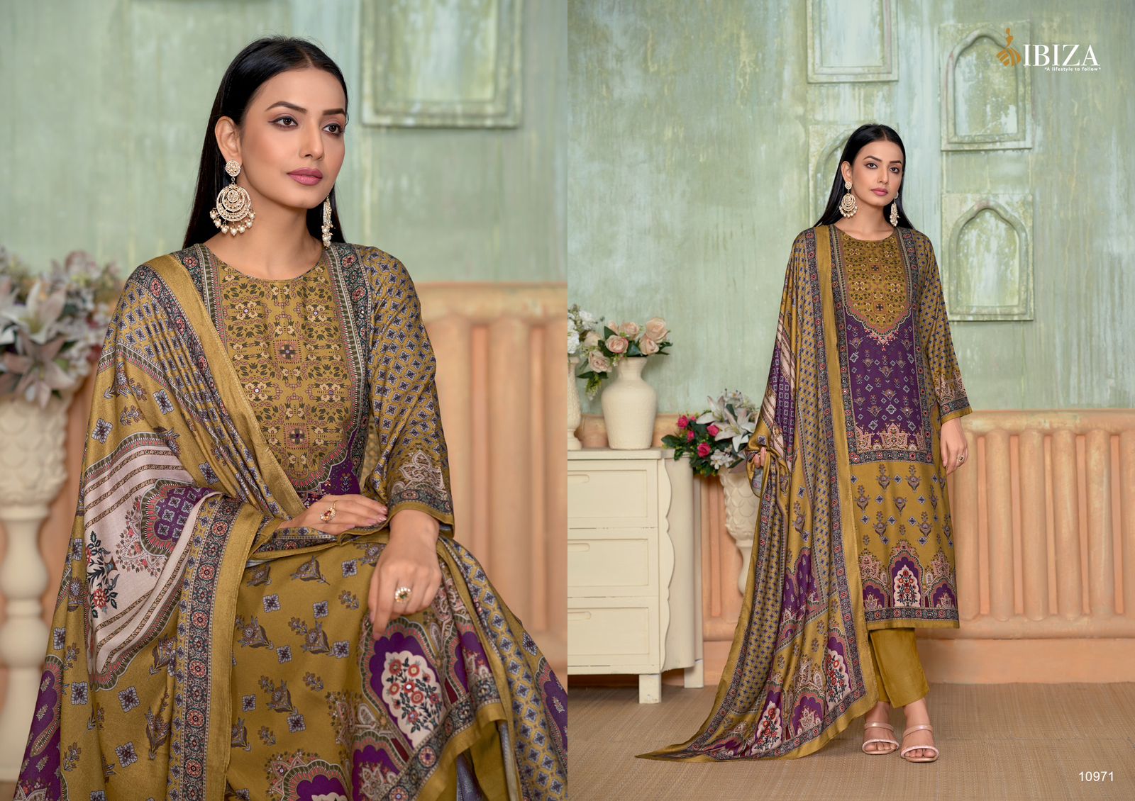 Mariyam Ibiza Viscose Pashmina Suits Wholesale Rate