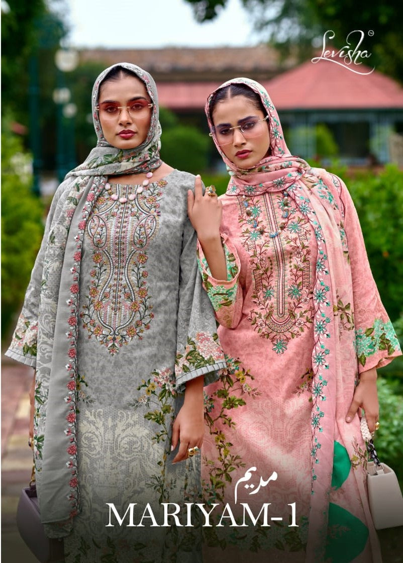 Mariyam Levisha Lawn Cotton Karachi Salwar Suits Wholesaler Gujarat