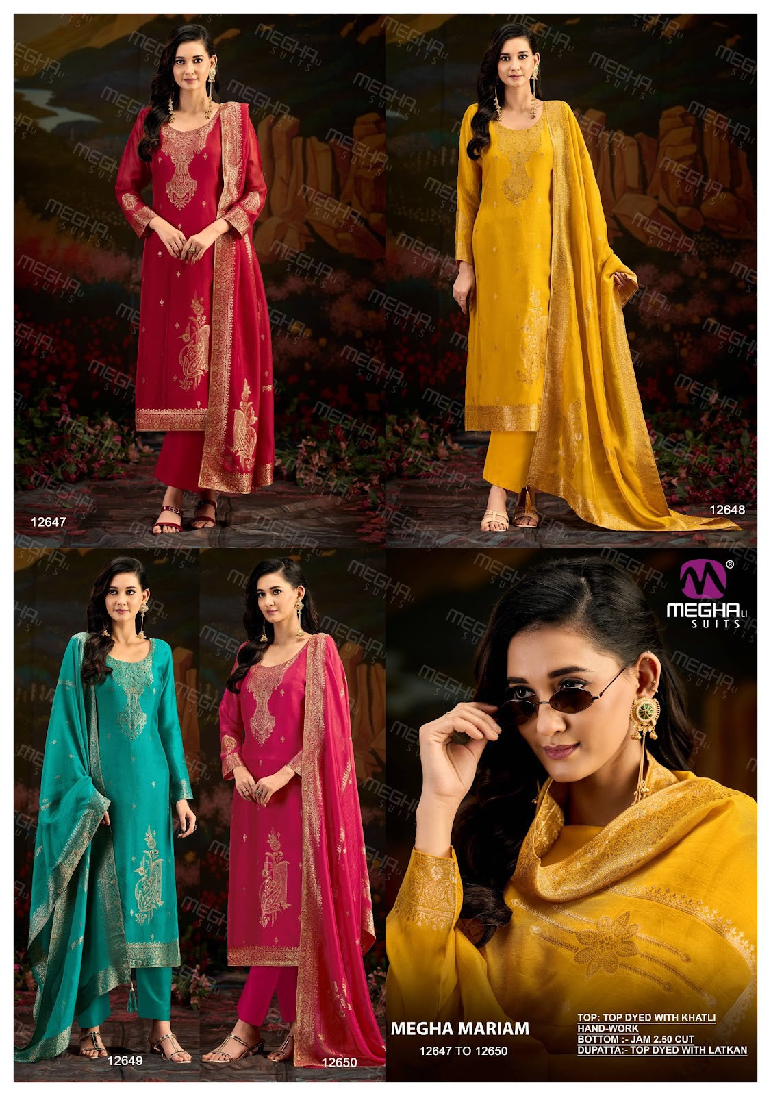 Mariyam Megha Dyed Pant Style Suits Manufacturer Gujarat