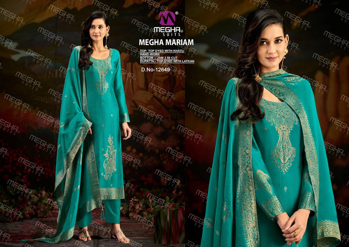 Mariyam Megha Dyed Pant Style Suits Manufacturer Gujarat