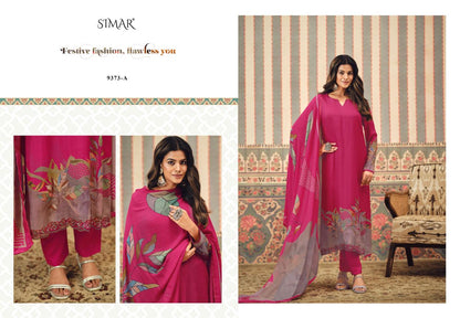 Maroofa 9373 Simar Glossy Pant Style Suits Supplier India