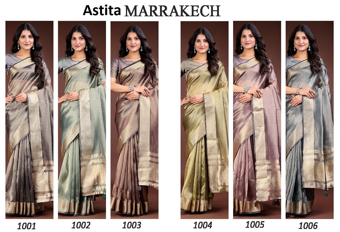 Marrakech 1001-1006 Astita Organza Sarees Exporter Ahmedabad