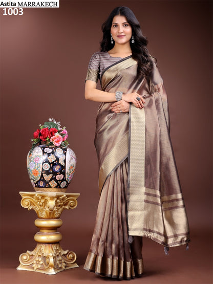 Marrakech 1001-1006 Astita Organza Sarees Exporter Ahmedabad