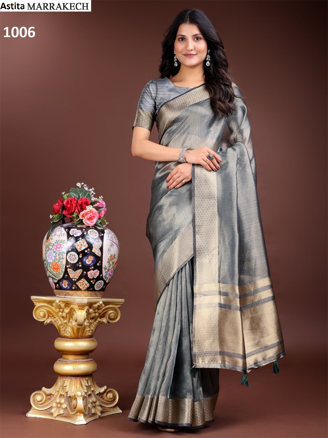 Marrakech 1001-1006 Astita Organza Sarees Exporter Ahmedabad