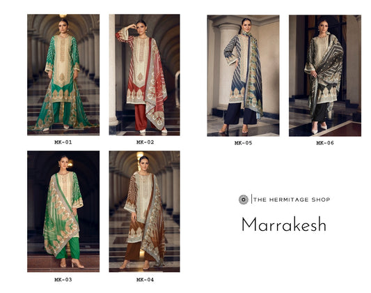 Marrakesh The Hermitage Shop Jam Satin Karachi Salwar Suits Wholesaler India