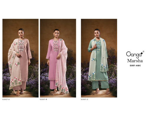 Marsha 3557 Ganga Premium Plazzo Style Suits Supplier Ahmedabad