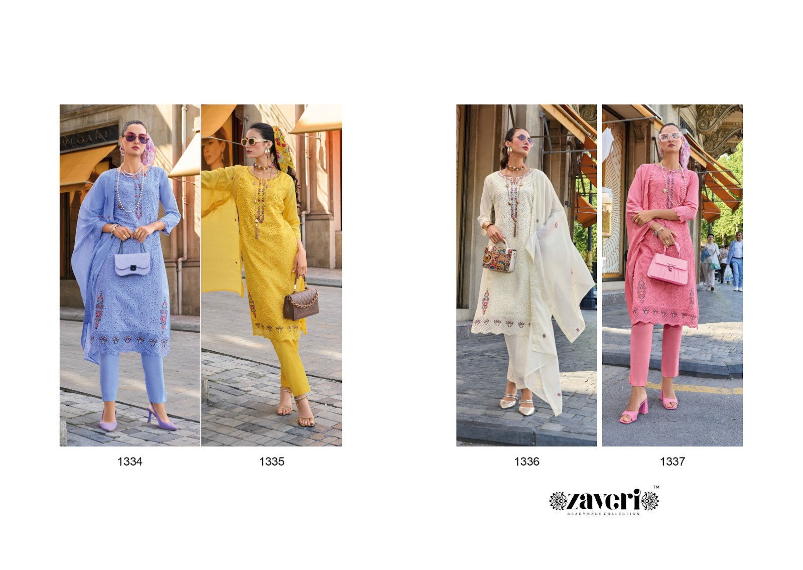 Maruel Zaveri Cotton Readymade Pant Style Suits Exporter