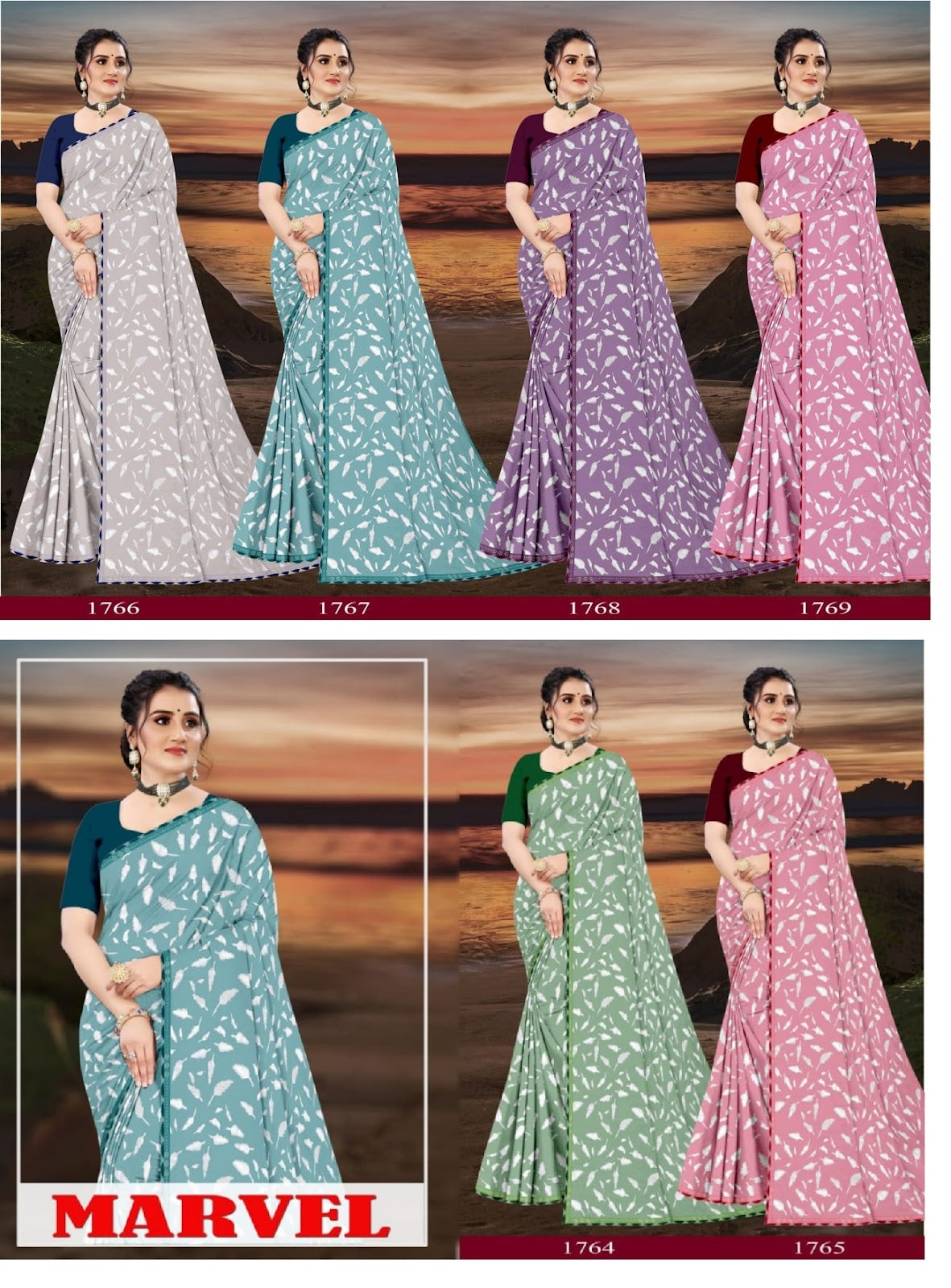 Marvel 9 Starfashion Georgette Sarees Wholesaler Ahmedabad