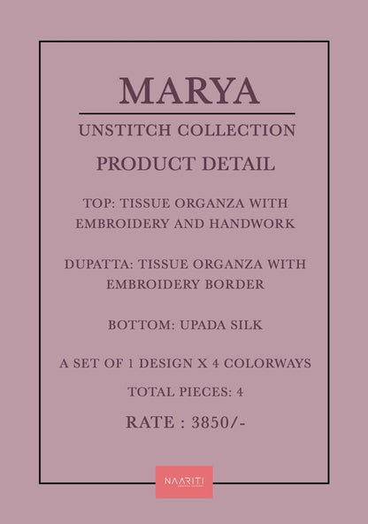 Marya Naariti Organza Pant Style Suits Manufacturer India