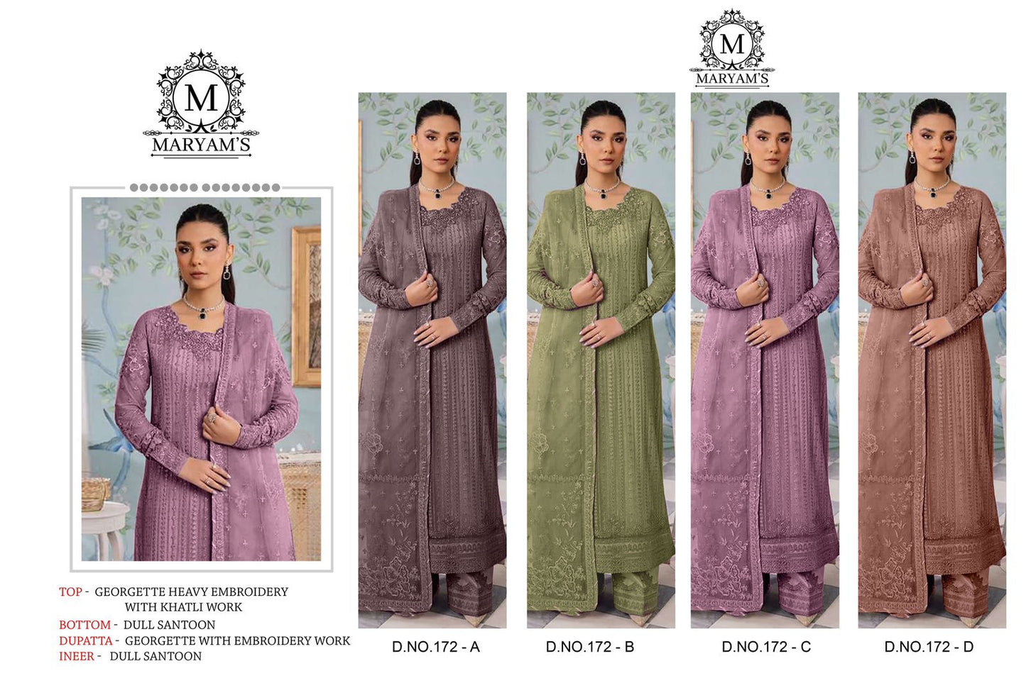 Maryams 172 Kaleesha Fashion Fox Georgette Pakistani Salwar Suits Supplier
