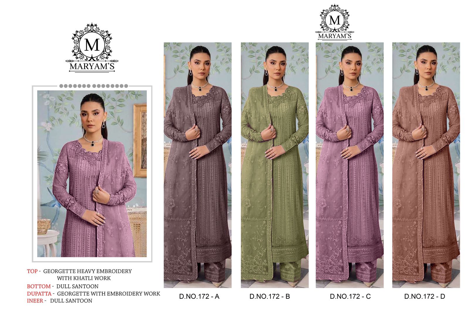 Maryams 172 Kaleesha Fashion Fox Georgette Pakistani Salwar Suits Supplier