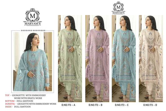Maryams 173 Kaleesha Fashion Fox Georgette Pakistani Salwar Suits Wholesale Price