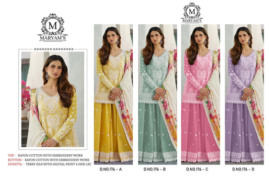 Maryams 176 Kaleesha Fashion Rayon Cotton Pakistani Salwar Suits Exporter