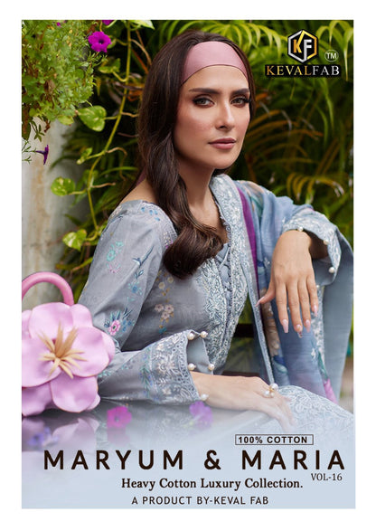 Maryum And Maria Vol 16 Heavy Cotton Luxury Collection Keval Fab Karachi Salwar Suits Wholesale Rate