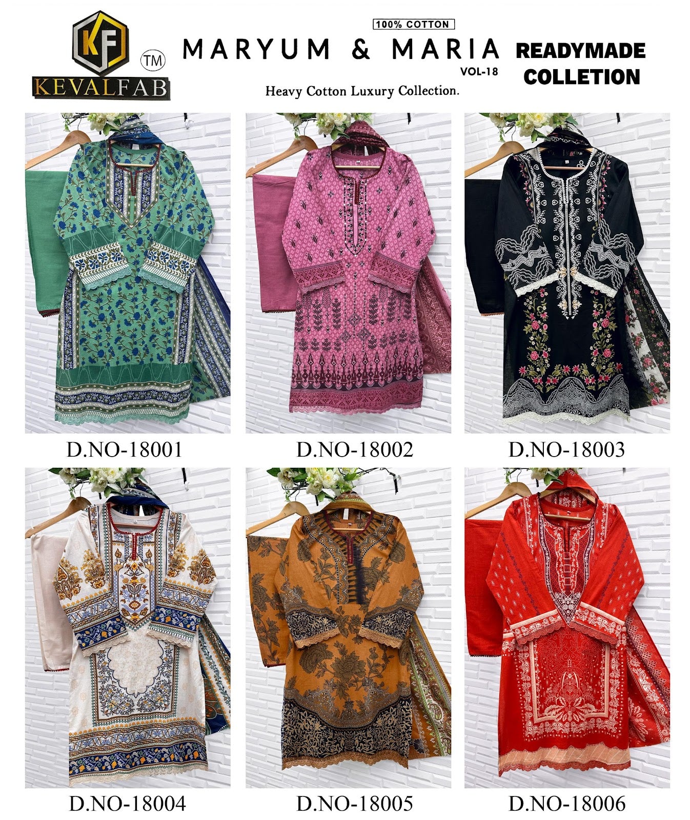 Maryum And Maria Vol 18 Heavy Cotton Luxury Collection Keval Fab Karachi Readymade Suits Wholesaler Gujarat