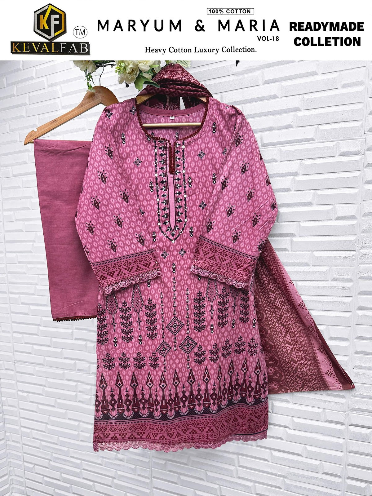 Maryum And Maria Vol 18 Heavy Cotton Luxury Collection Keval Fab Karachi Readymade Suits Wholesaler Gujarat
