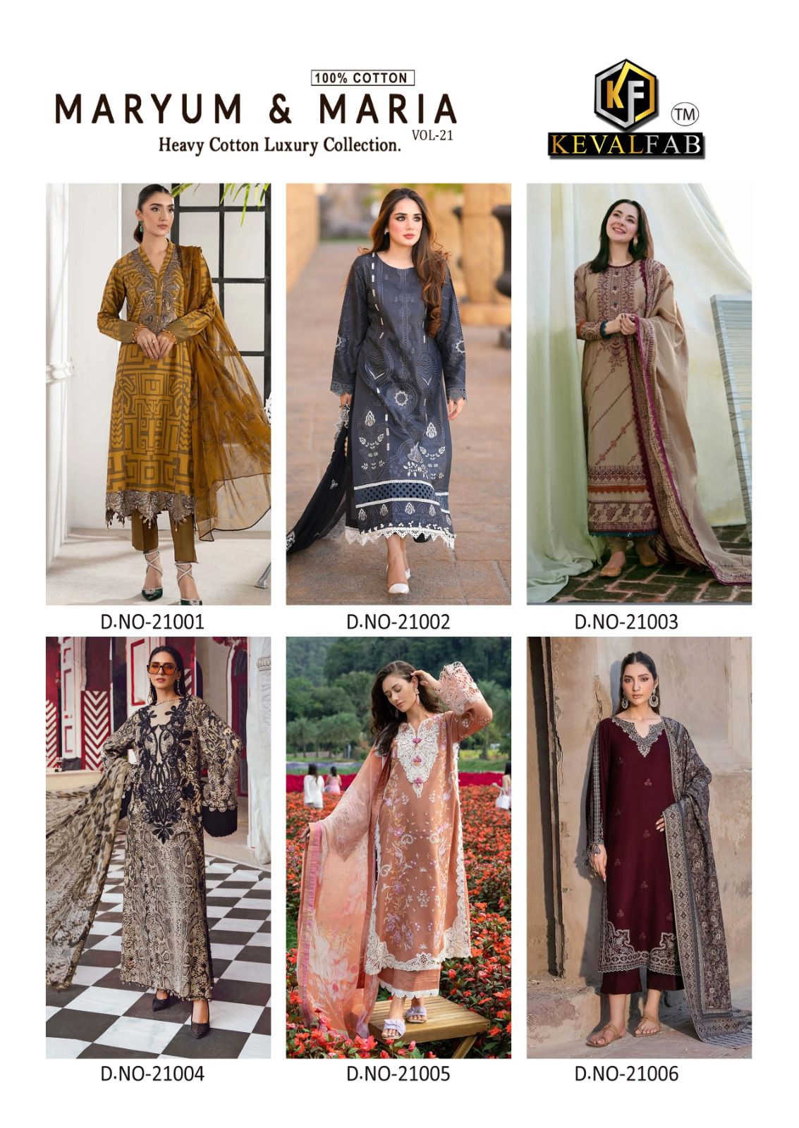 Maryum And Maria Vol 21 Keval Fab Mix Cotton Karachi Salwar Suits Supplier India