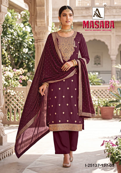 Masaba Alok Dola Jacquard Karachi Salwar Suits Wholesaler