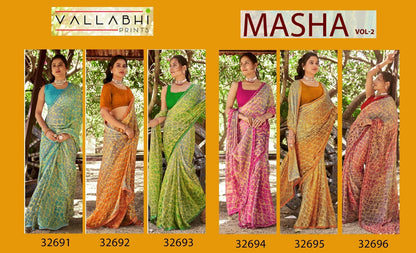 Masha Vol 2 Vallabhi Prints Georgette Sarees Supplier Gujarat