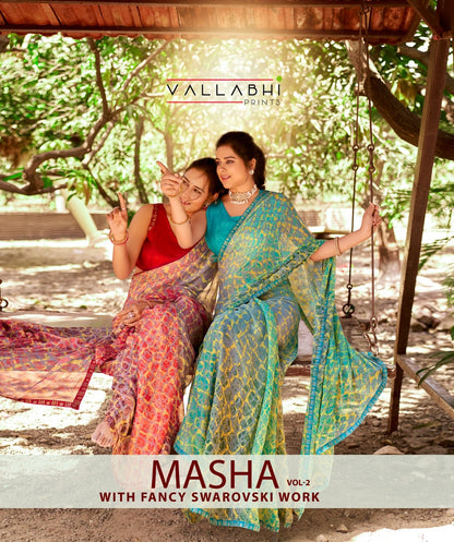 Masha Vol 2 Vallabhi Prints Georgette Sarees Supplier Gujarat