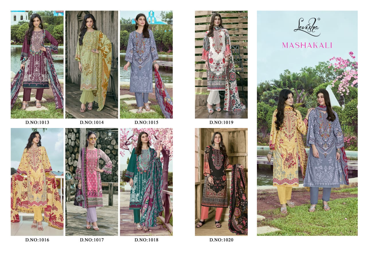 Mashakali Levisha Lawn Cotton Karachi Salwar Suits Supplier Gujarat