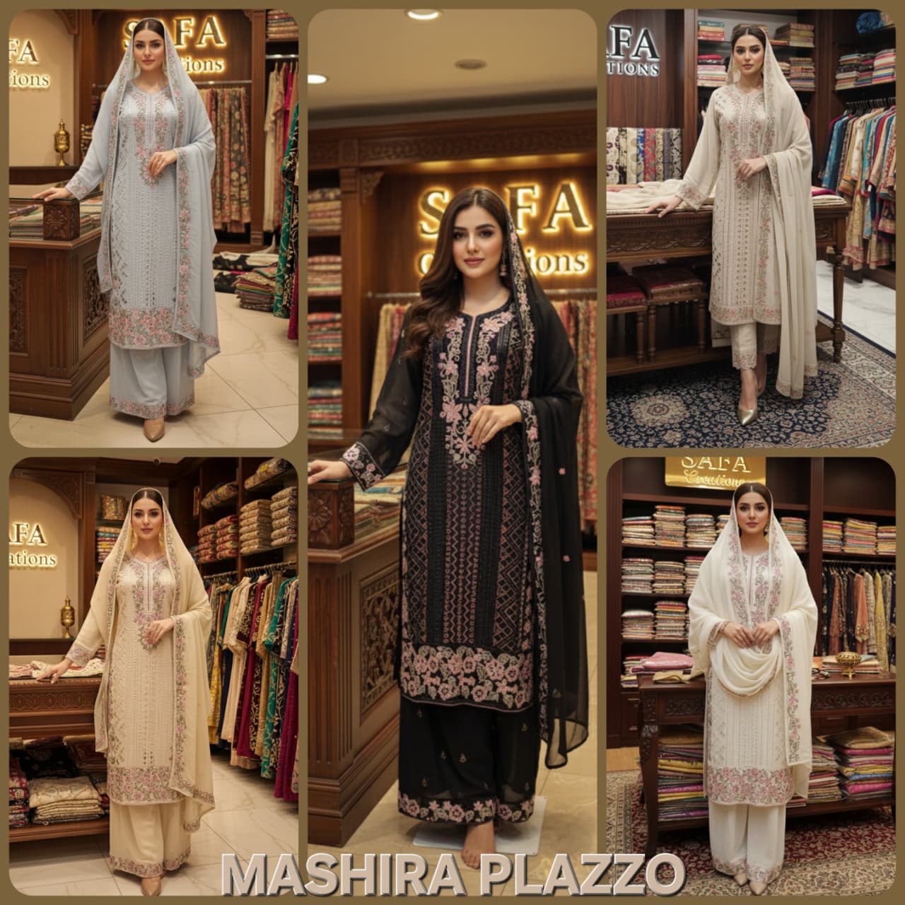 Mashira Safa Creation Georgette Pakistani Readymade Suits Manufacturer Ahmedabad