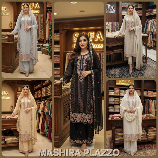 Mashira Safa Creation Georgette Pakistani Readymade Suits Manufacturer Ahmedabad