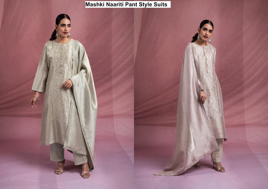 Mashki Naariti Silk Jacquard Pant Style Suits Manufacturer Ahmedabad
