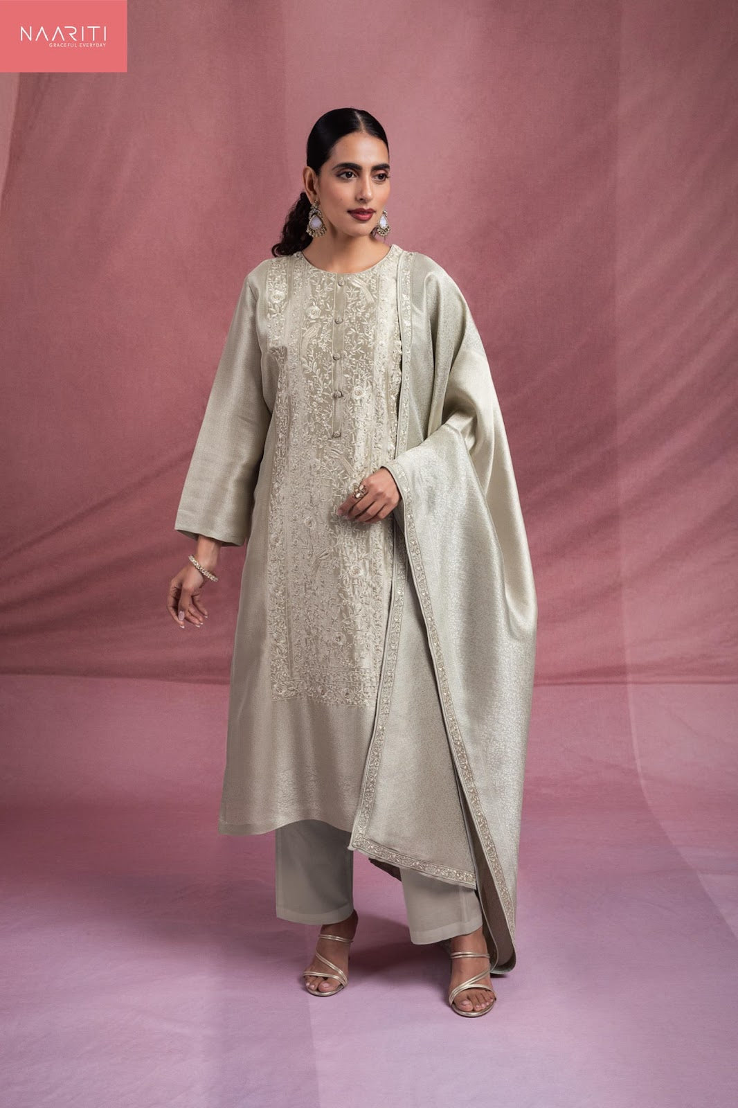 Mashki Naariti Silk Jacquard Pant Style Suits Manufacturer Ahmedabad