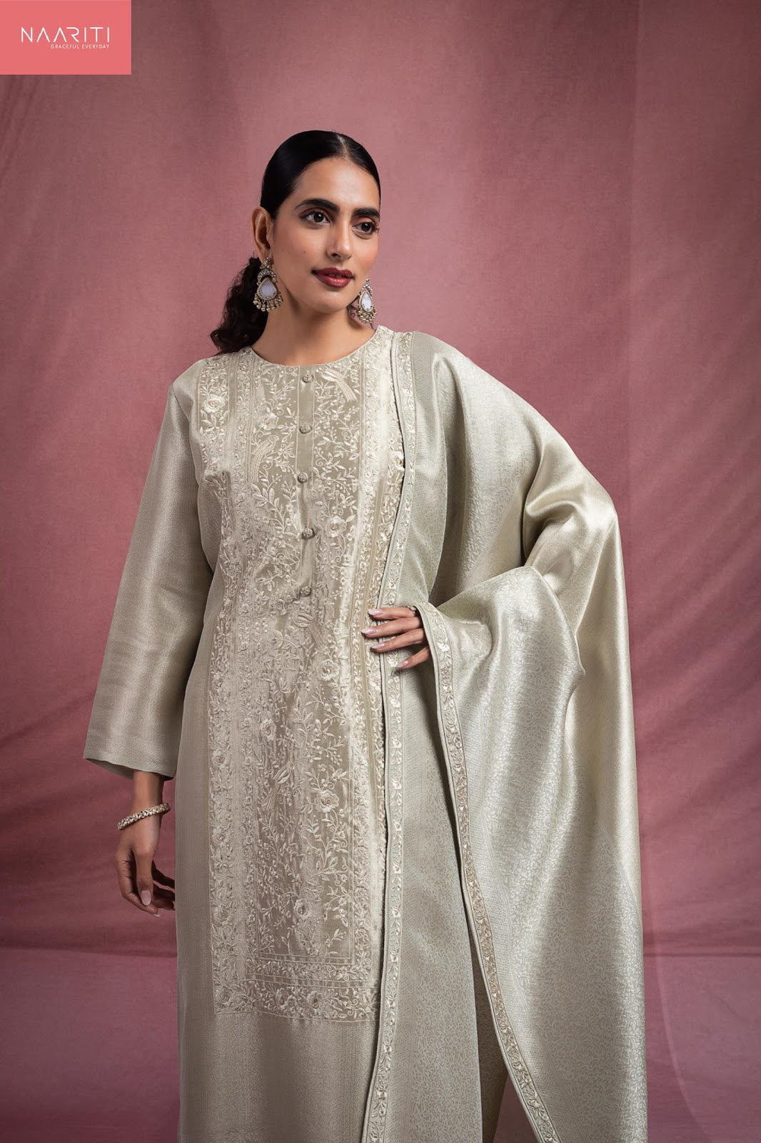 Mashki Naariti Silk Jacquard Pant Style Suits Manufacturer Ahmedabad