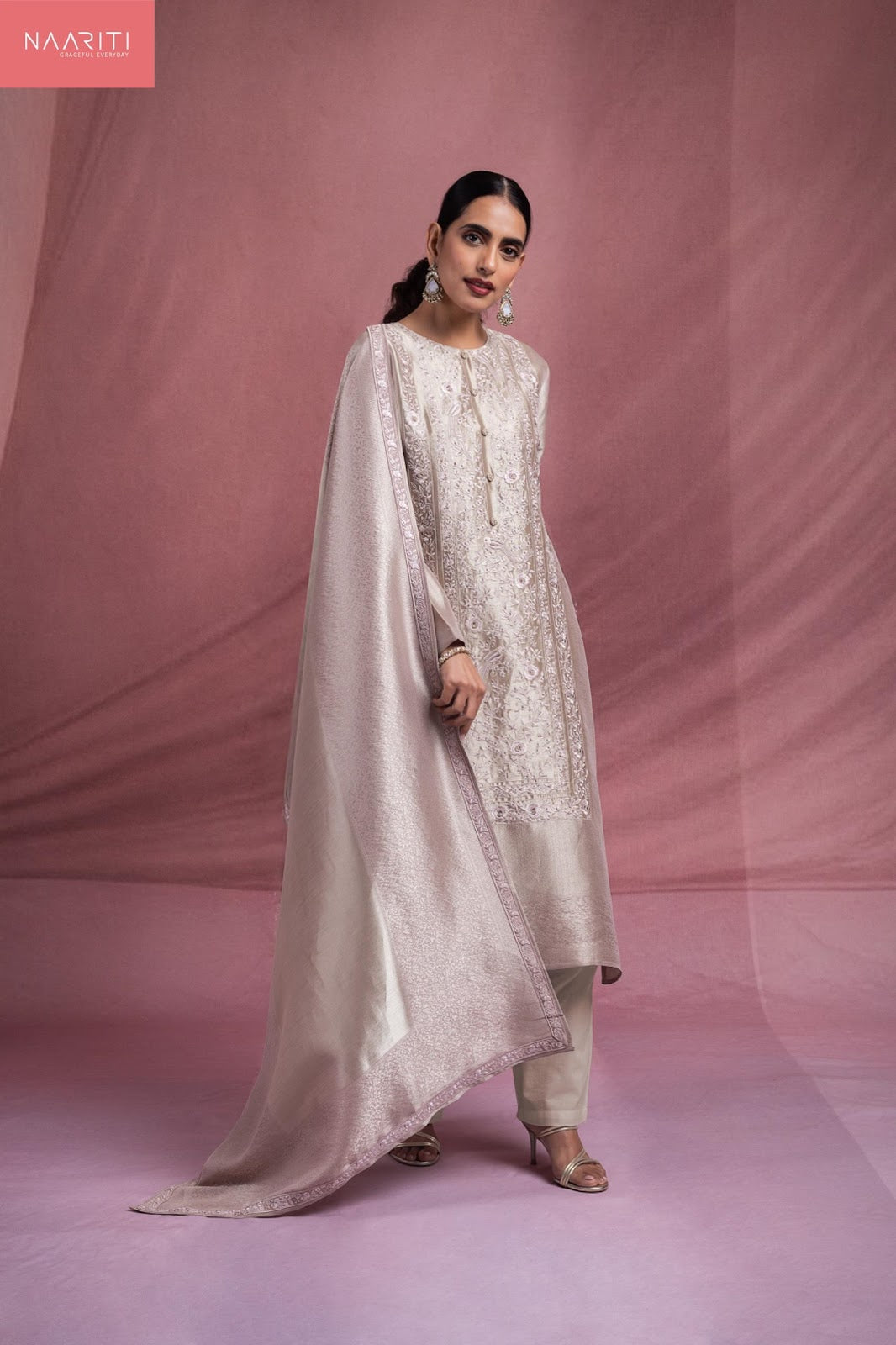 Mashki Naariti Silk Jacquard Pant Style Suits Manufacturer Ahmedabad