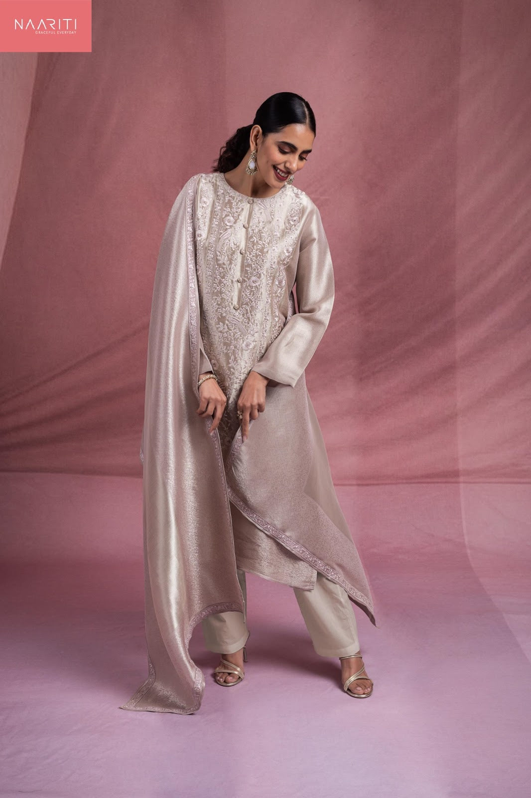 Mashki Naariti Silk Jacquard Pant Style Suits Manufacturer Ahmedabad