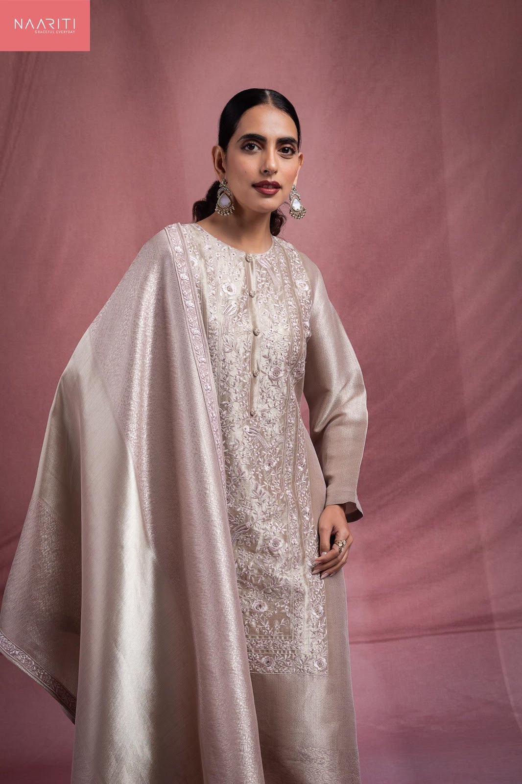Mashki Naariti Silk Jacquard Pant Style Suits Manufacturer Ahmedabad