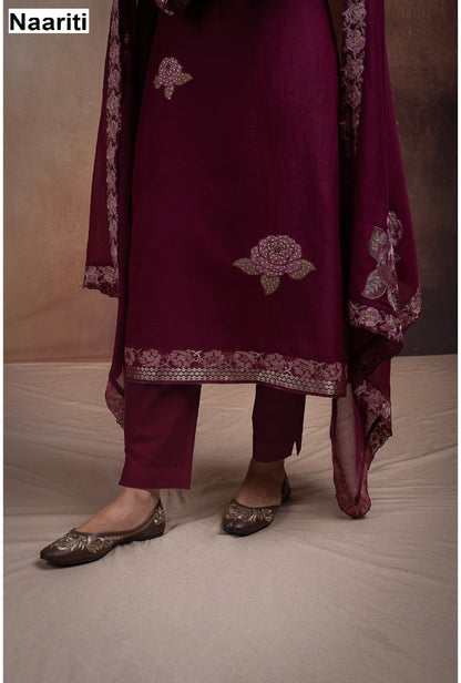 Mashoo 2740 Naariti Mul Chanderi Pant Style Suits Wholesale Price