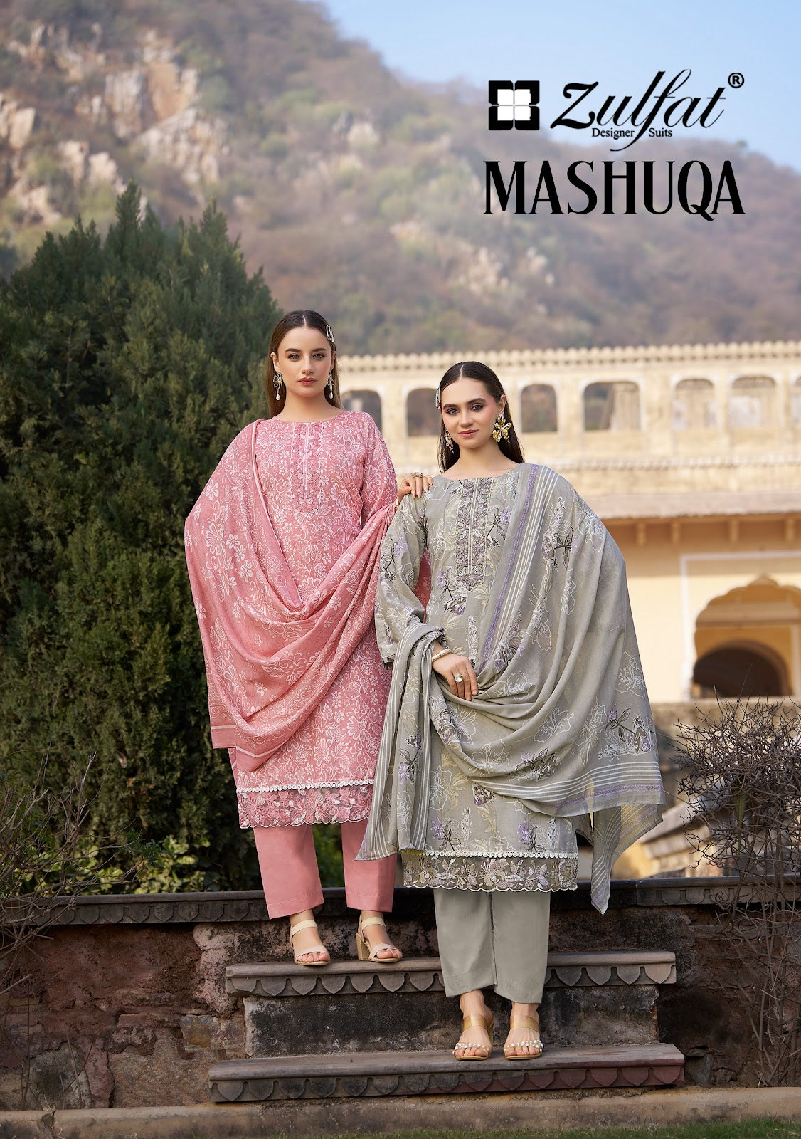 Mashuqa Zulfat Designer Cotton Karachi Salwar Suits Exporter Gujarat