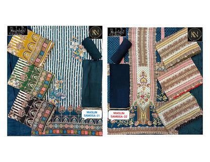 Maslin Samosa Kulnidhi Viscose Salwar Suits Manufacturer Ahmedabad