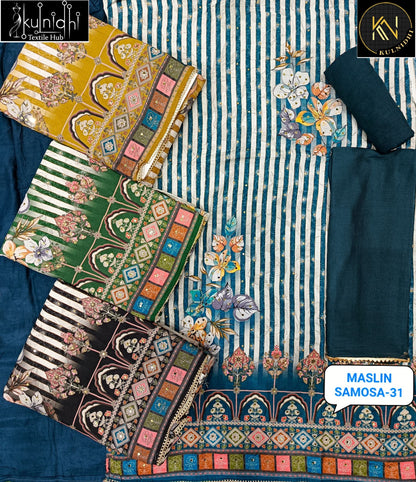 Maslin Samosa Kulnidhi Viscose Salwar Suits Manufacturer Ahmedabad