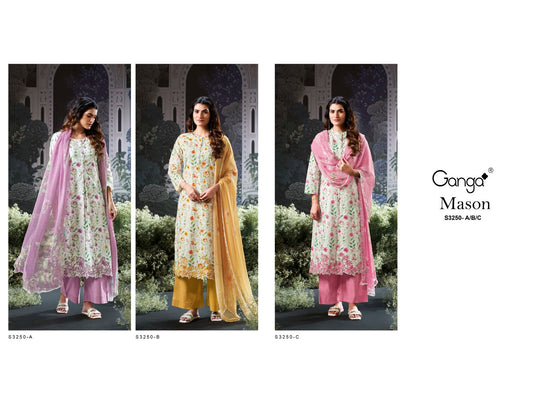Mason S3250 Ganga Cotton Plazzo Style Suits Manufacturer Ahmedabad