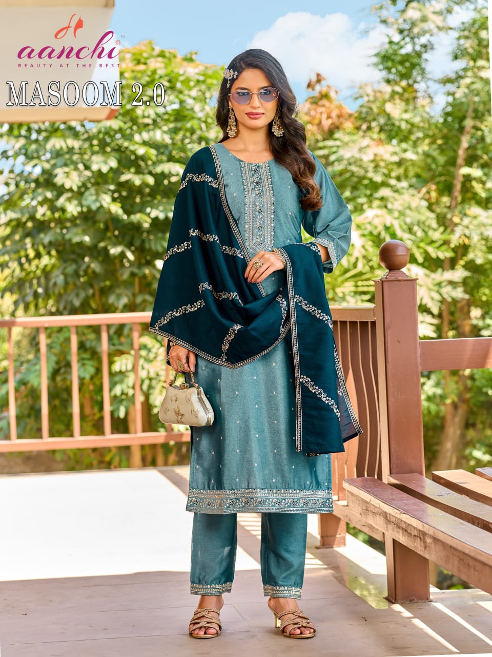 Masoom 2.0 Aanchi Crystal Silk Readymade Pant Style Suits Wholesaler Ahmedabad