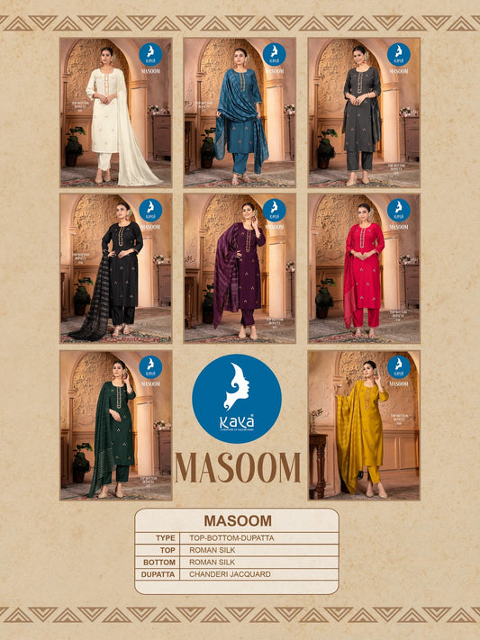 Masoom Kaya Roman Silk Readymade Pant Style Suits Manufacturer