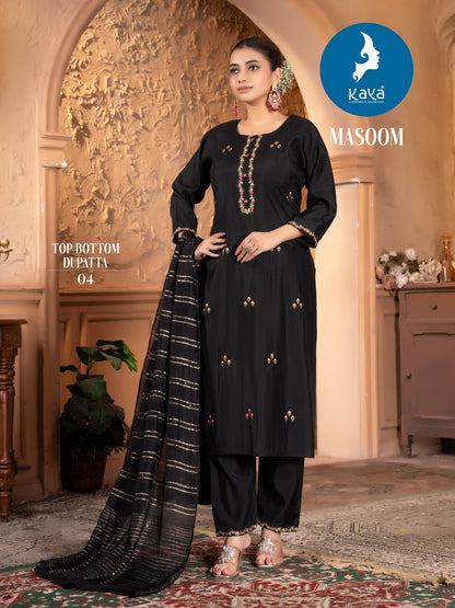 Masoom Kaya Roman Silk Readymade Pant Style Suits Manufacturer