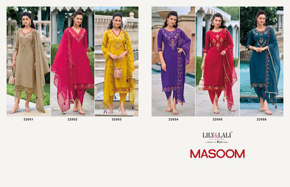 Masoom Lily Lali Viscose Silk Readymade Pant Style Suits Supplier India